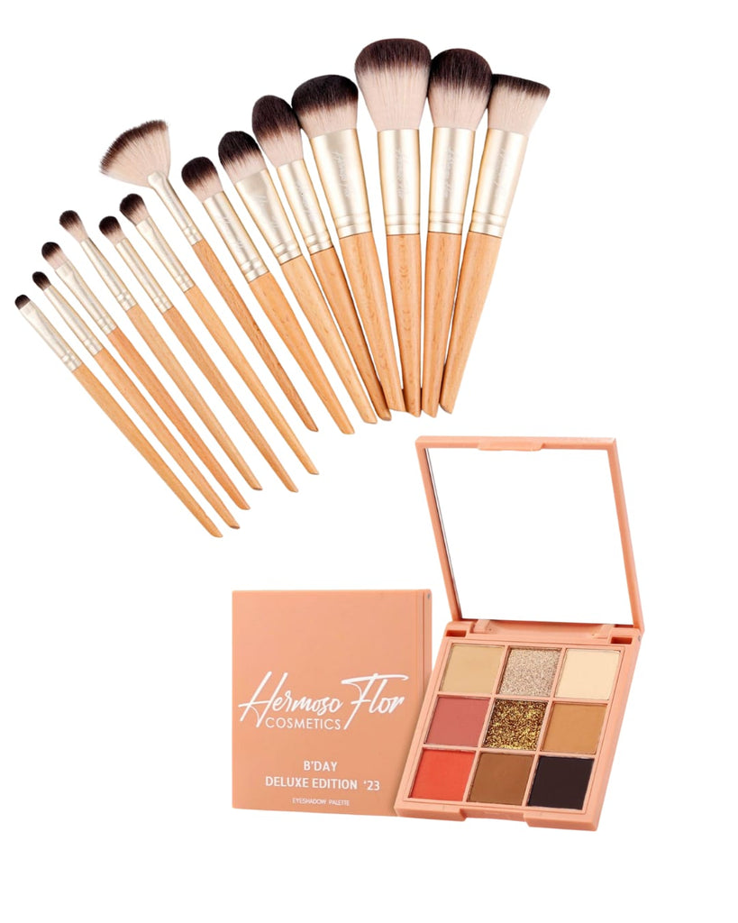 B’Day Deluxe Eyeshadow Palette & Beechwood Brush Set- BF2025